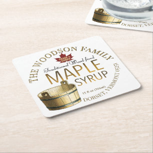 Maple Syrup Promotional Coaster with Gold Bucket 