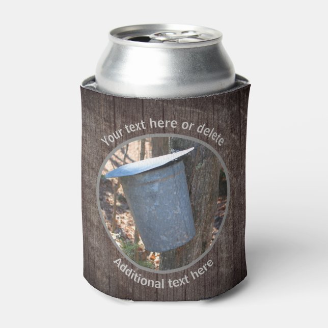 Maple Syrup Sap Bucket Nature Personalised Can Cooler (Can Front)