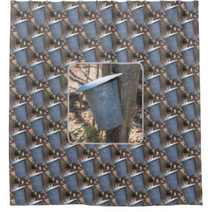 Maple Syrup Sap Bucket Nature  Shower Curtain