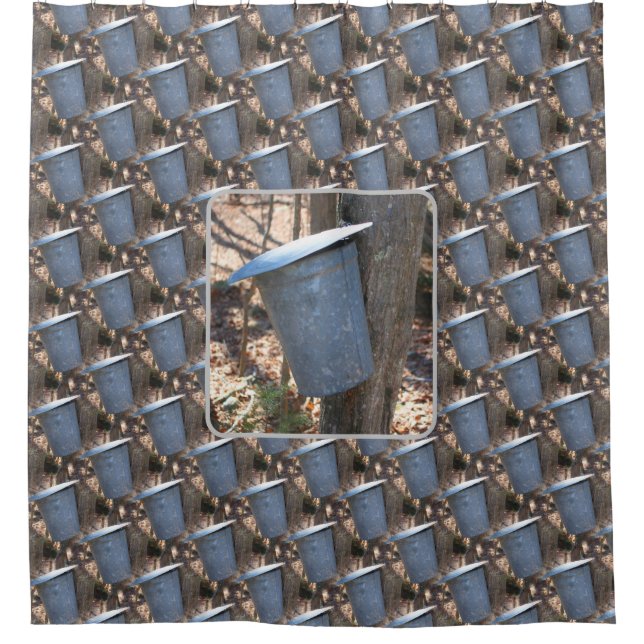 Maple Syrup Sap Bucket Nature  Shower Curtain (Front)
