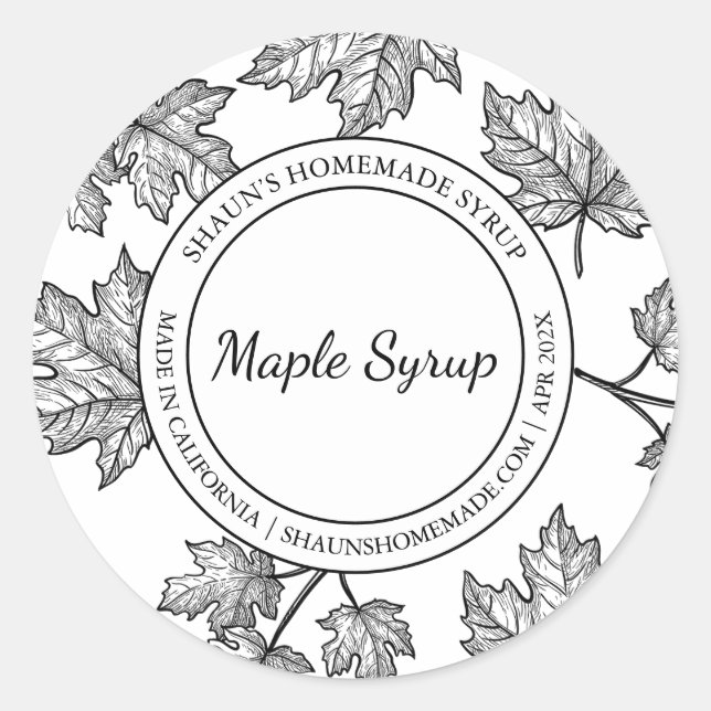 Maple Syrup Sketch Modern label (Front)