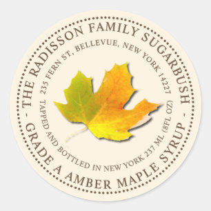 MAPLE SYRUP STATE NAME LABEL IVORY