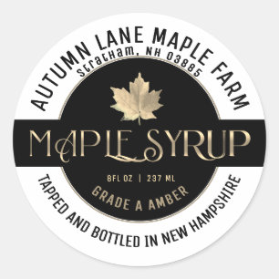 Maple Syrup State Name Label on Dark Gold Gradient