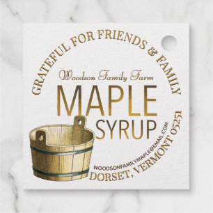 Maple Syrup Thankful for Family and Friends Gift Favour Tags