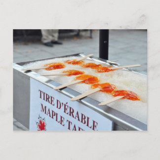 Maple Taffy Tire D'Erable Quebec Canada Postcard