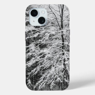 Maple Tree Outlined In Snow iPhone 15 Case