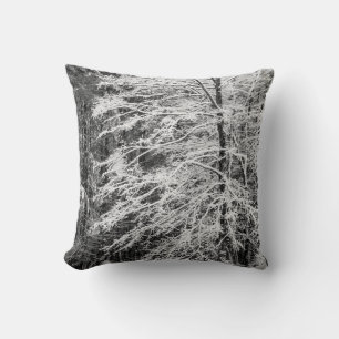 Maple Tree Outlined In Snow Cushion