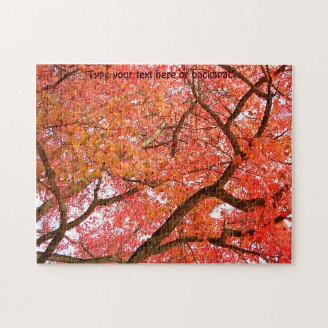 Maple Tree Puzzle Personalised Autumn Leaf Puzzle (Horizontal)