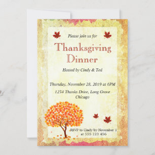 Maple Tree Thanksgiving Invitation