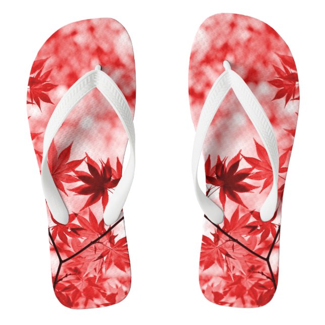 Maple Trees Leaves Design-29997 Flip Flops (Footbed)