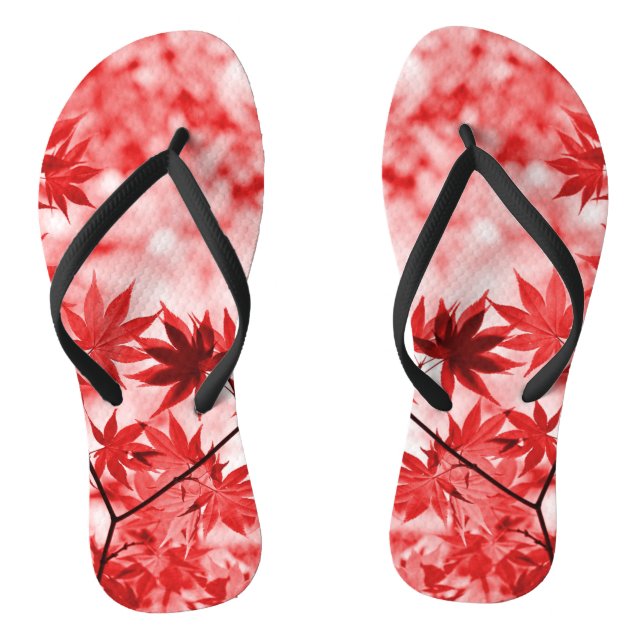 Maple Trees Leaves Design-29997 Flip Flops (Footbed)