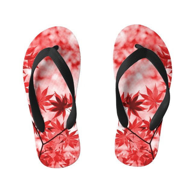 Maple Trees Leaves Design-29997 Kid's Flip Flops (Footbed)