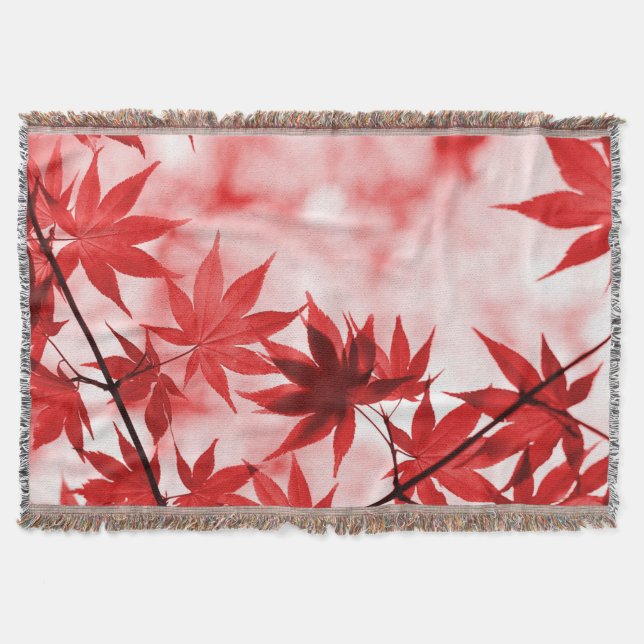 Maple Trees Leaves Design  Throw Blanket (Front)