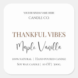 Maple Vanilla | Elegant Fall Soy Candle Label