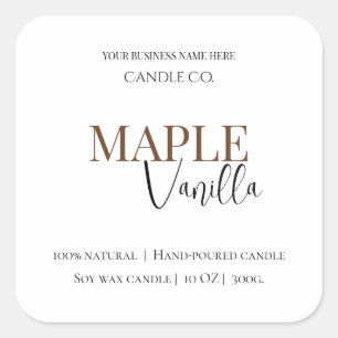 Maple Vanilla   Elegant Fall Soy Candle Label