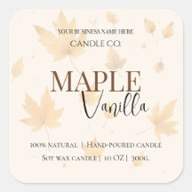 Maple Vanilla | Elegant Fall Soy Candle Label