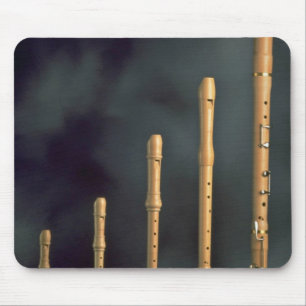 Maple wood recorders, wind instruments mouse mat