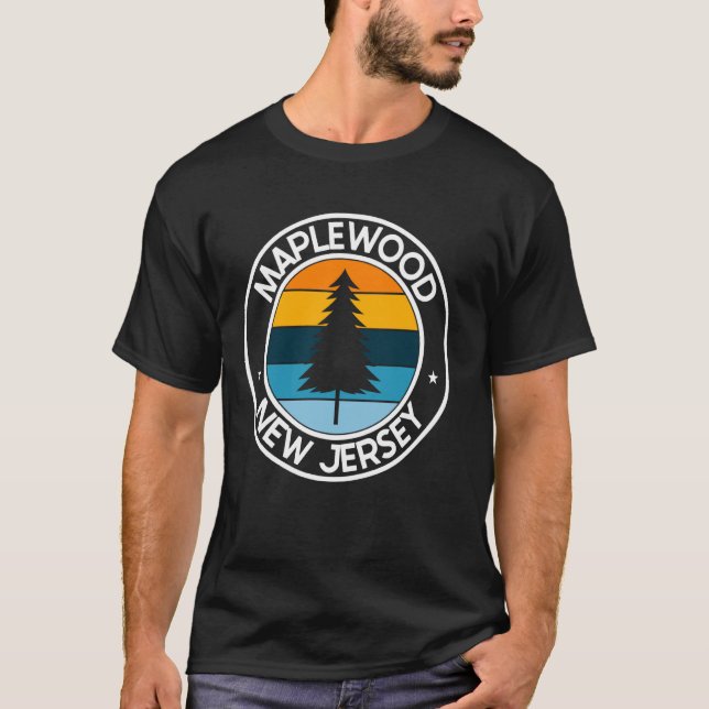 Maplewood New Jersey NJ USA City Pride Retro Sunse T-Shirt (Front)