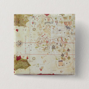 Mappa Mundi, 1502 15 Cm Square Badge