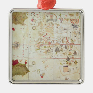 Mappa Mundi, 1502 Metal Tree Decoration