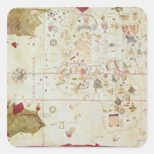 Mappa Mundi, 1502 Square Sticker
