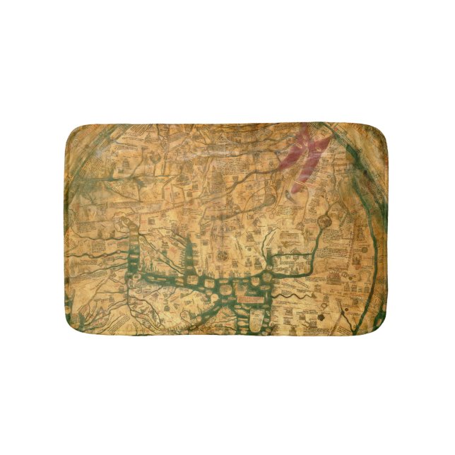 Mappa Mundi, c.1290 Bath Mat (Front)