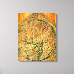Mappa Mundi, c.1290 Canvas Print