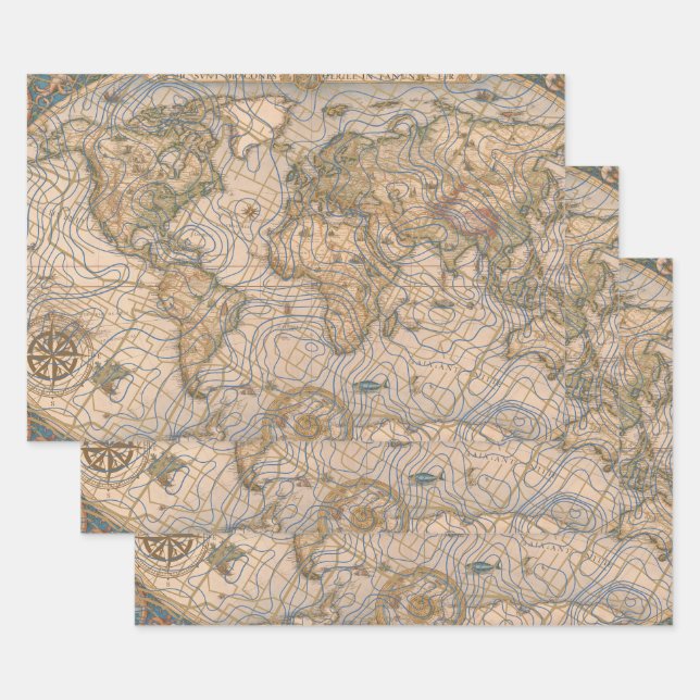 Mappa Mundi Wrapping Paper Sheet (Set)