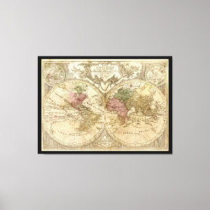 Mappa Totius Mundi World Map (1775) Canvas Print