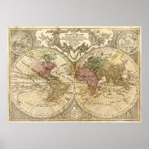 Mappa Totius Mundi World Map (1775) Poster