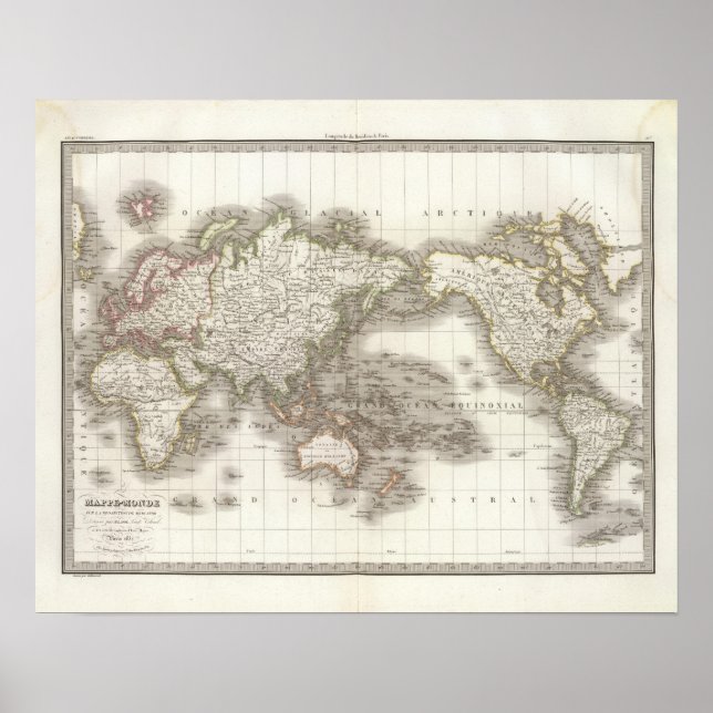Mappemonde - Globe map Poster (Front)