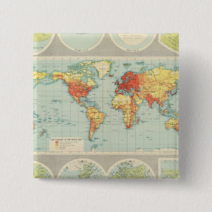 Mapping of the world 15 cm square badge