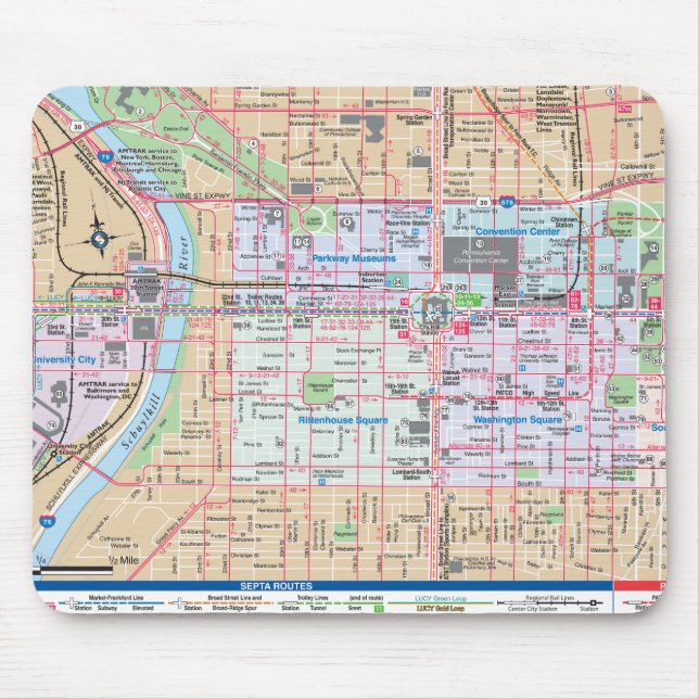 Mapping The City of Brotherly Love Mouse Mat (Front)