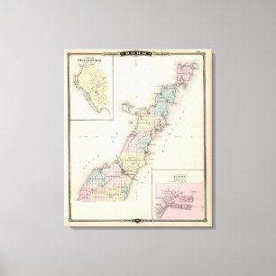 Maps of Door County, Sturgeon Bay and Jenny Canvas Print