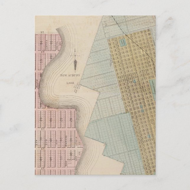 Maps of New Auburn, Minnesota Postcard (Front)