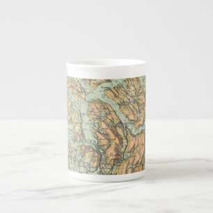 Maps of Norway – Bergen 1925 series Bone China Mug