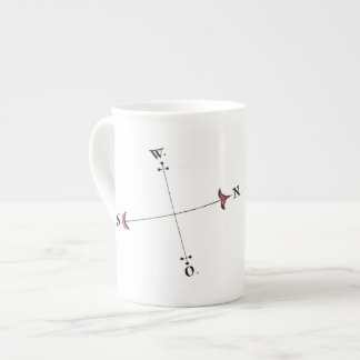 maps of norway – compass rose bone china mug