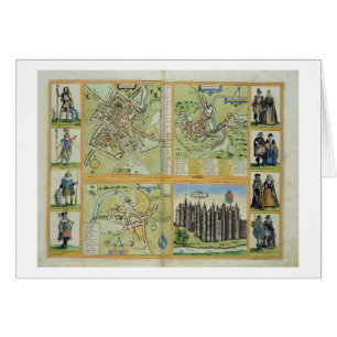 Maps of York, Shrewsbury, Lancaster, and Richmond,