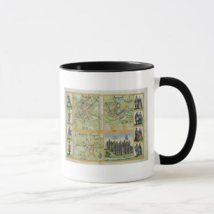 Maps of York, Shrewsbury, Lancaster, and Richmond, Mug