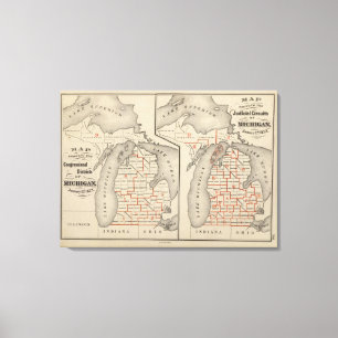 Maps showing the congressional districts canvas print