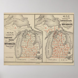 Maps showing the congressional districts poster