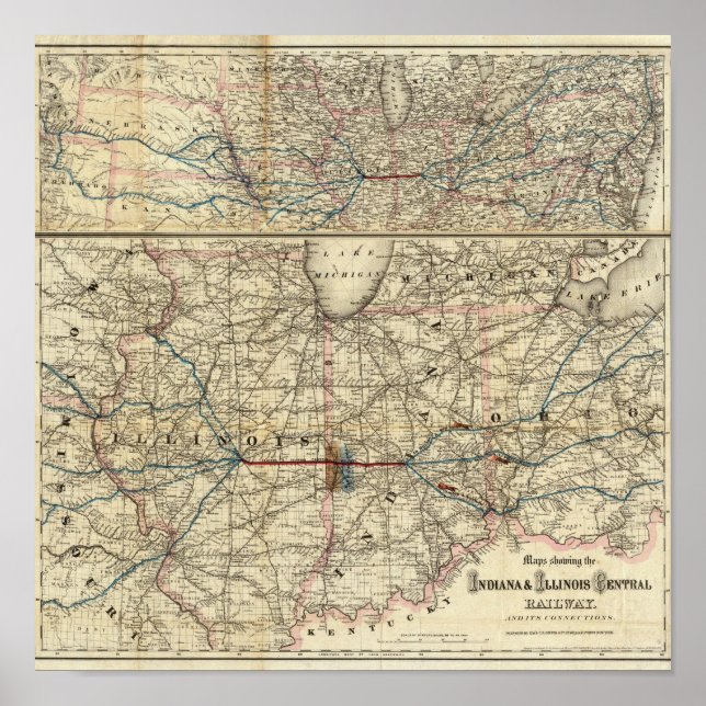 Maps showing the Indiana Poster (Front)