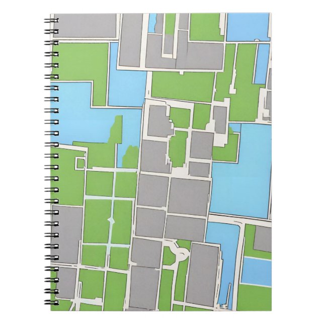 Maps Spiral Notebook - Blue (Front)