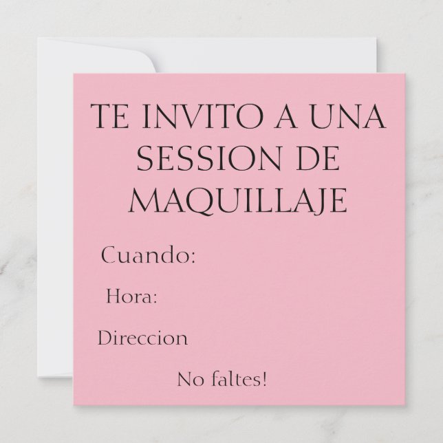 maquillaje secion invitation (Front)