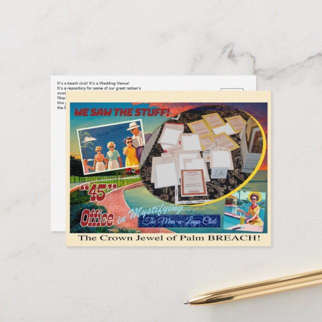 Mar-a-Lago TOP SECRET Post Card (Front/Back In Situ)