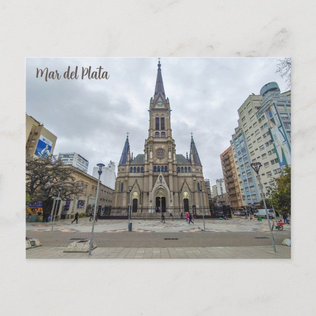 Mar del Plata, Argentina, Basilica Los Santos Postcard (Front)