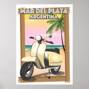 Mar del Plata Argentina beach poster