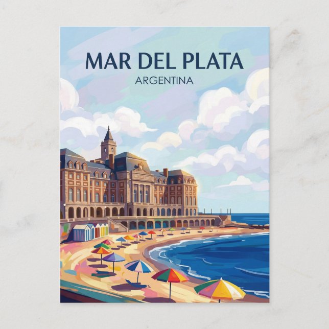 Mar del Plata Argentina Postcard (Front)