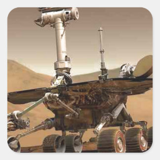 Mar rover space design square sticker
