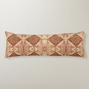 Mara Trumpe Luxurious Extra-Long Golden Red Ornate Body Cushion